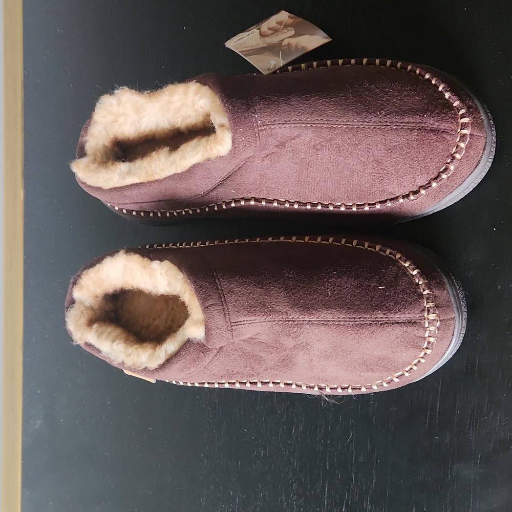 Zigzagger Men's Slip On Moccasin Slippers, Indoor/Outdoor Warm Fuzzy Comfy House
